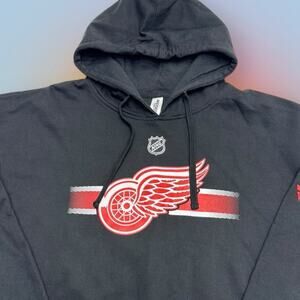 DETROIT RED WINGS Men’s XL Black Hoodie Sweatshirt